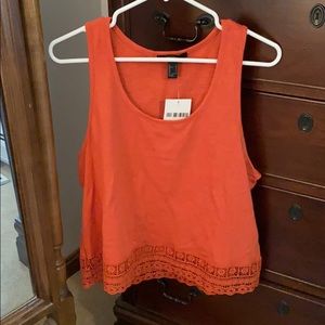 Tank with lace accent